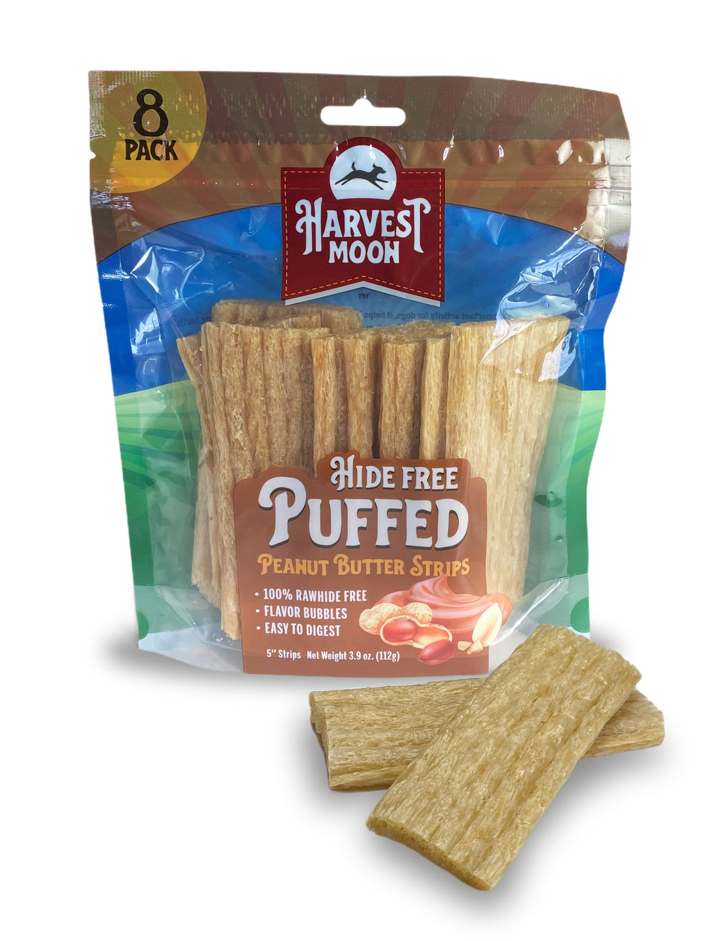 Harvest Moon- Peanut Butter Puffed Strips 8 CT