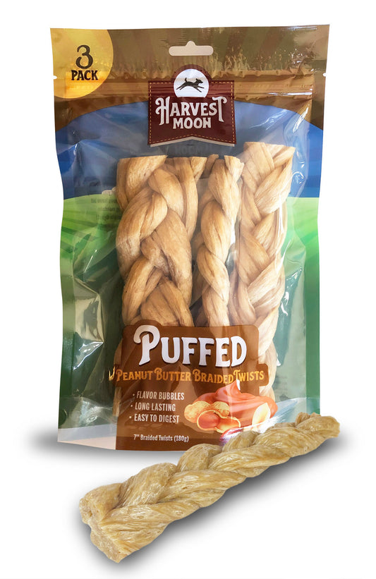 Harvest Moon- Peanut Butter Puffed Braided Twists 3 CT