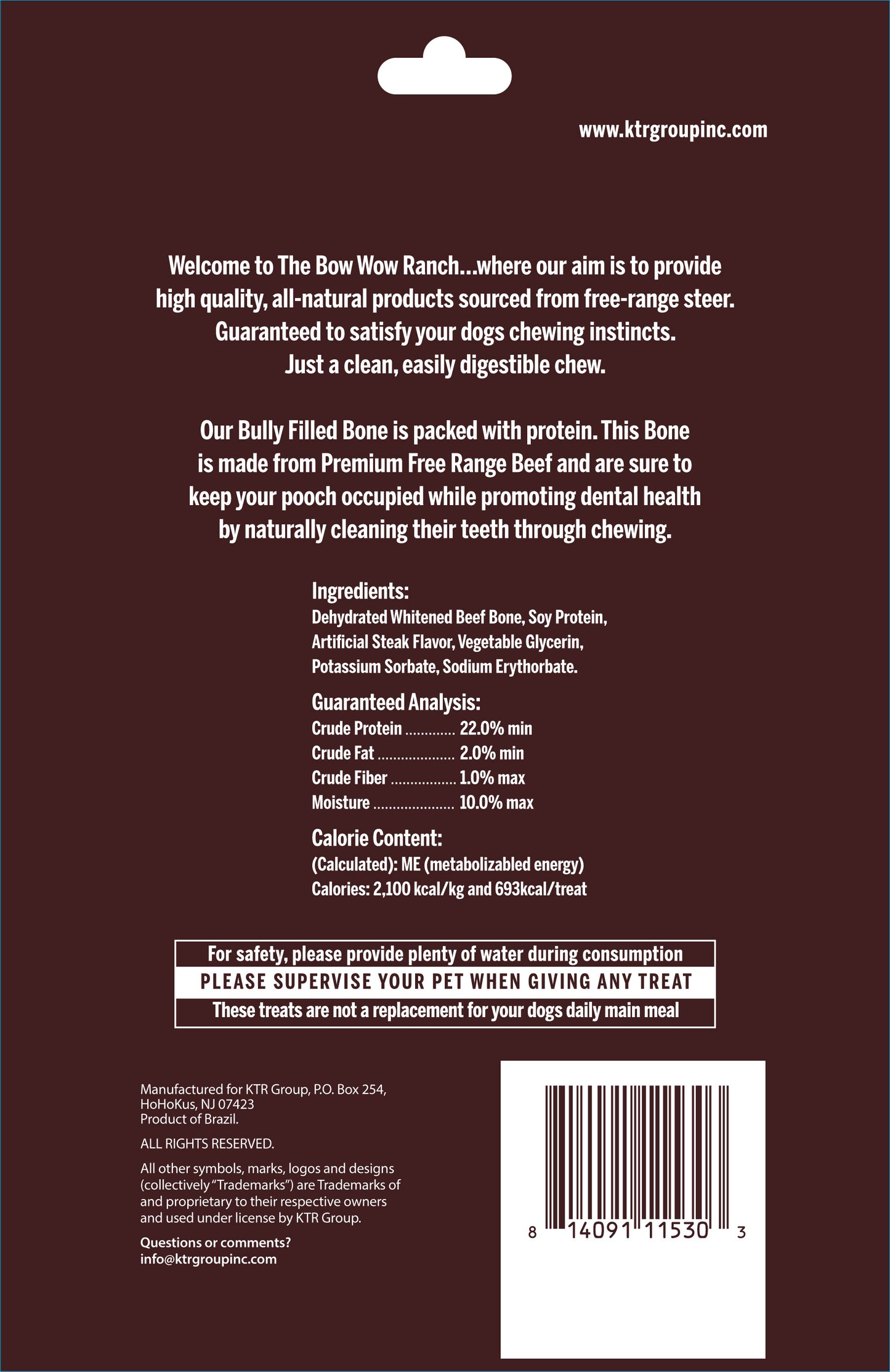 Bow Wow Ranch- Bully Filled Bone