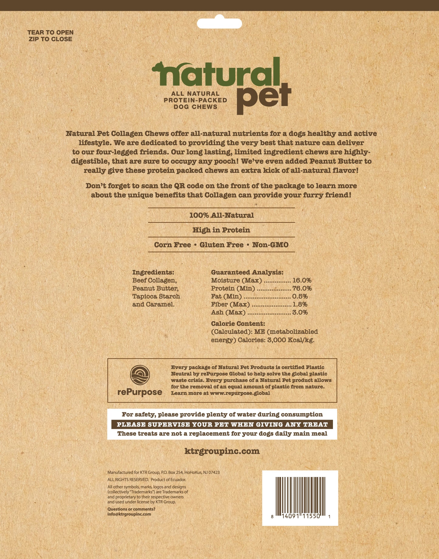 Natural Pet Collagen- Chips 1LB