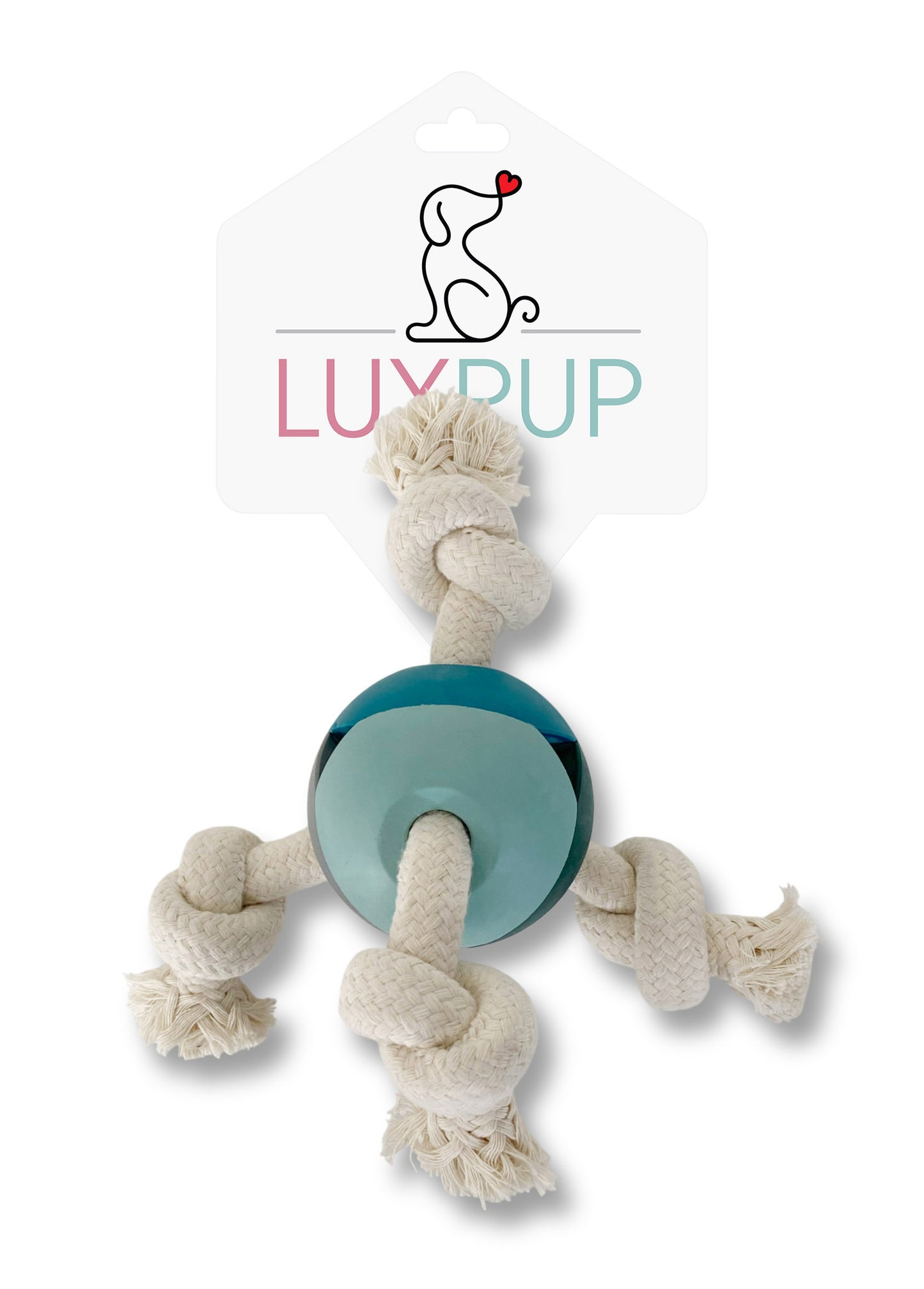LuxPup Ball With Rope- Blue