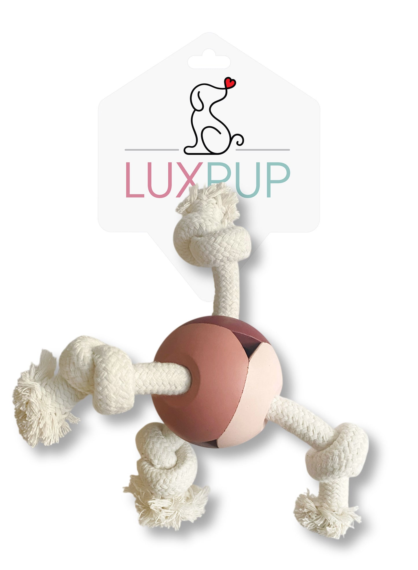 LuxPup Ball With Rope- Pink