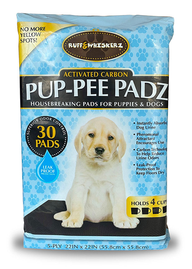 Ruff Whiskerz- Charcoal Activated Pup-Pee Pads 30 CT