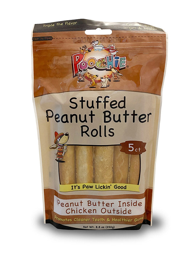 Poochie- Stuffed Peanut Butter Rolls 5 CT