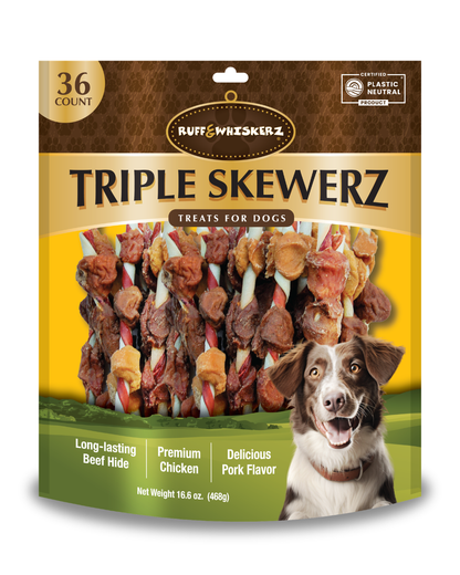 Ruff & Whiskerz Triple Kabobz- 36 CT