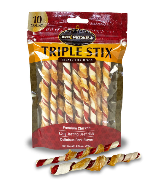 Ruff & Whiskerz Triple Stix- 10 CT