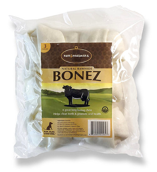 Ruff & Whiskerz- 6-7" White Bones 3 CT