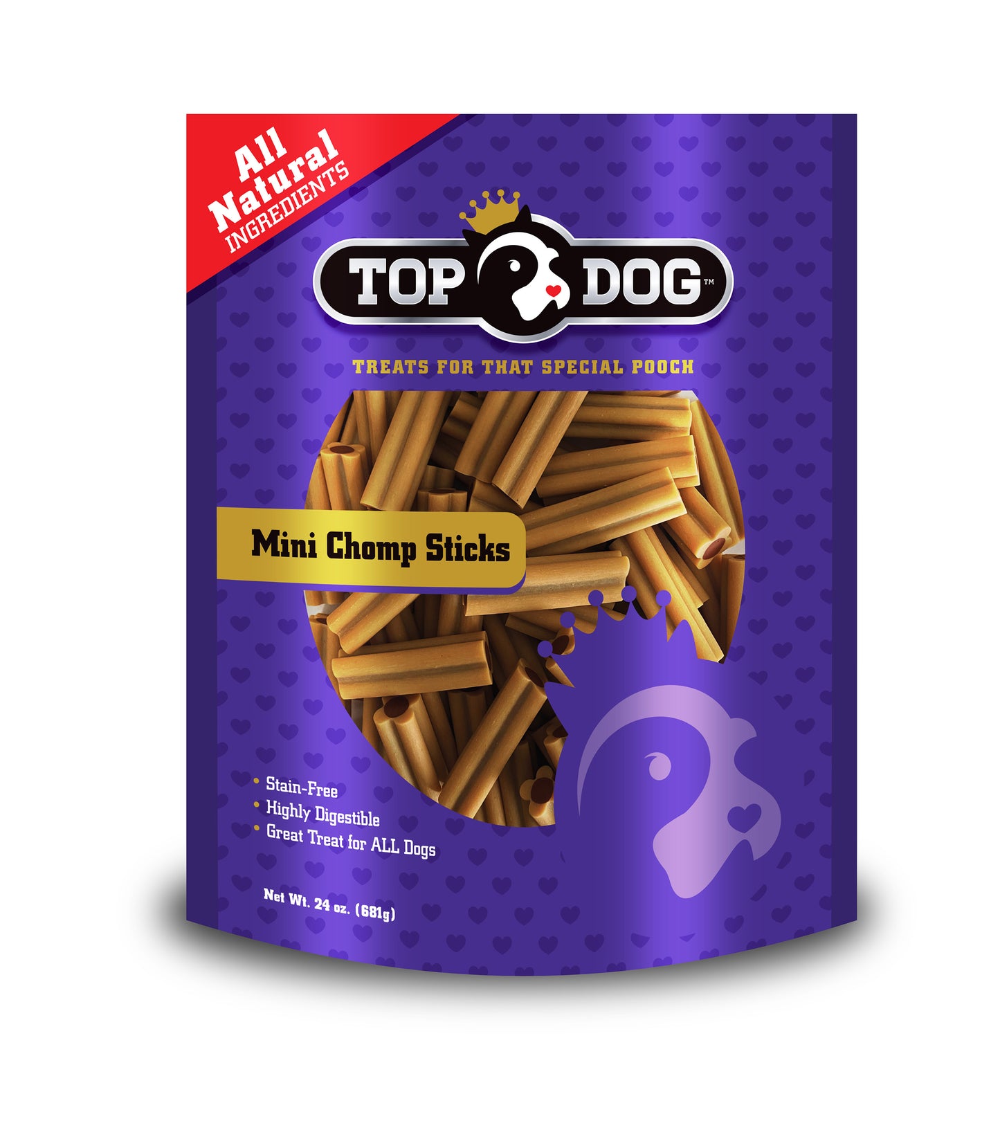 Top Dog- Mini Chomp Sticks 24 OZ