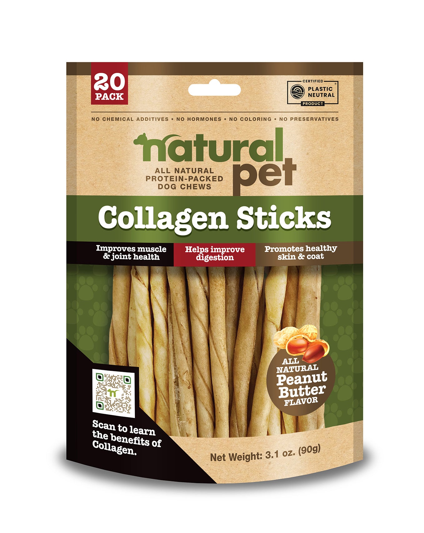 Natural Pet Collagen- Twist Stix 20 CT