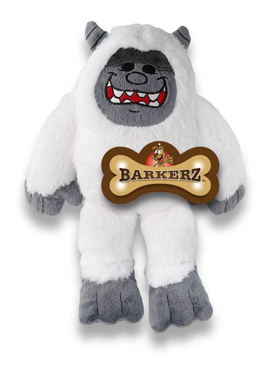 barkbuddiez barkerz bigfoot plush dog toy