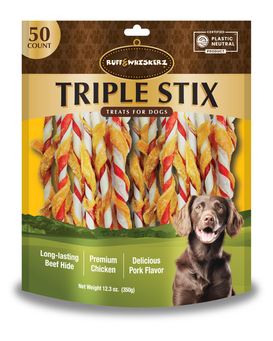 Ruff & Whiskerz Triple Stix- 50 CT