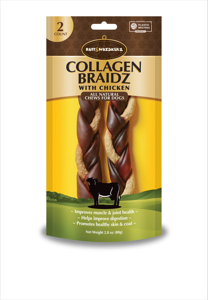 Ruff & Whiskerz Collagen- Braidz W/ Chicken